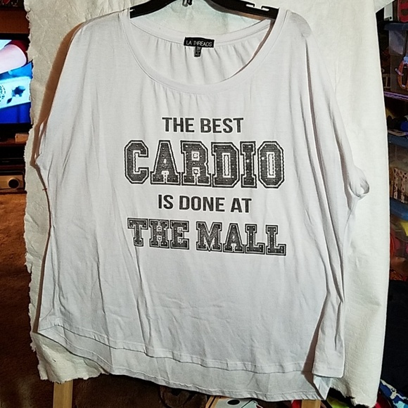 The Best Cardio is Done at The Mall 3xl White Tee - Picture 1 of 3